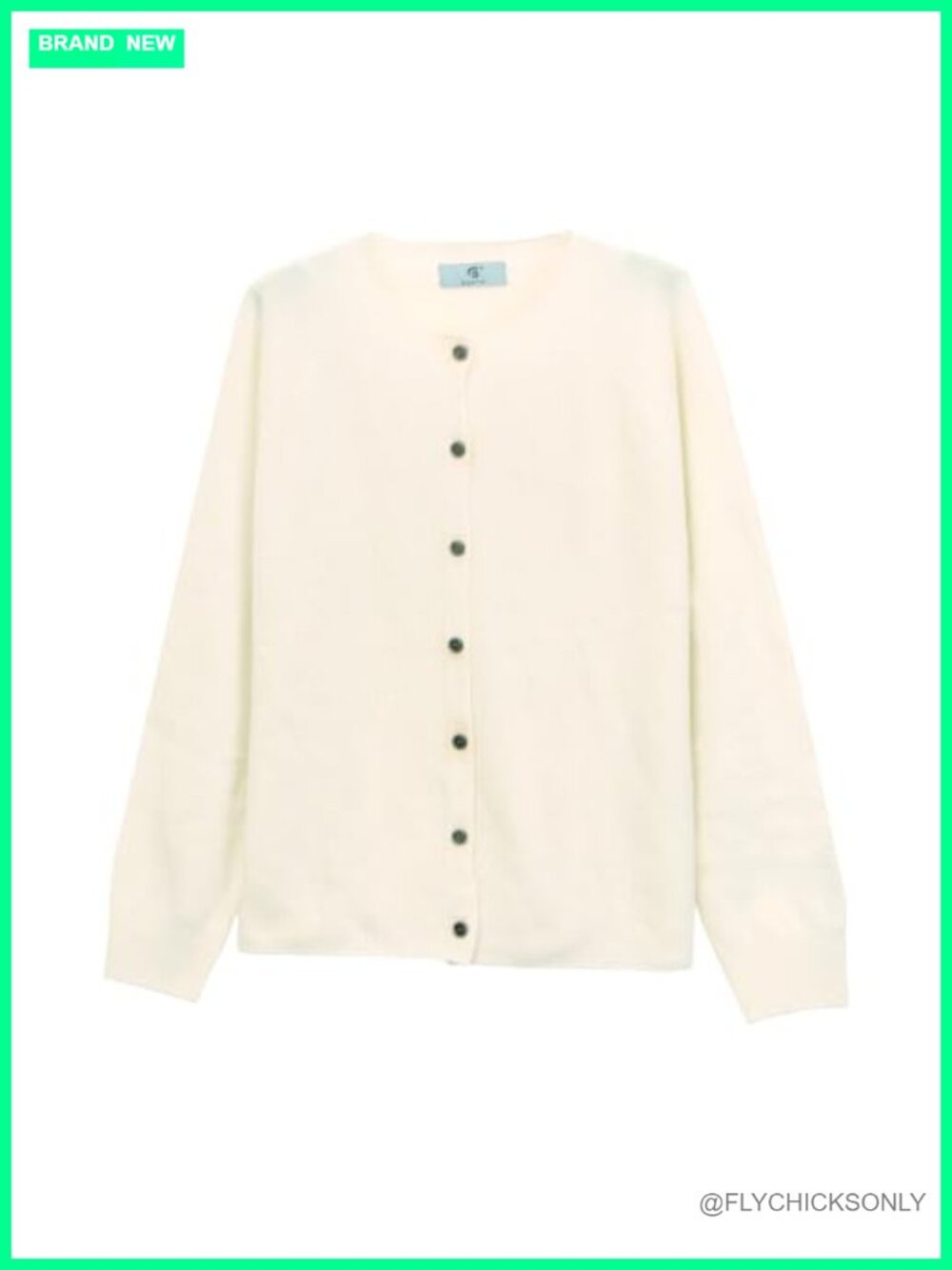 100% Merino Wool Cardigan Crew Neck Button Lightweight Sweater